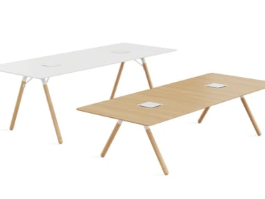 Potrero415 Rectangle Table with Wood Legs